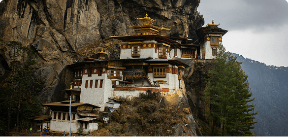 Paro Taktsang, the Tiger's Nest monastery, on its cliff face